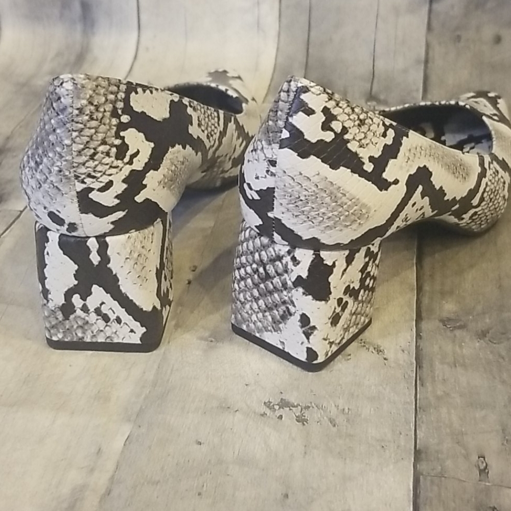 Zara Trafaluc Python Snakeskin Block Heels - image 5